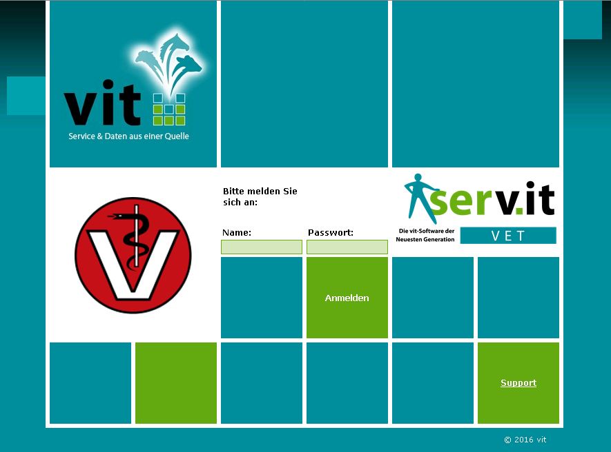 Startseite von serv.it VET (Login)